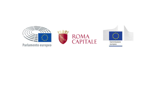 logo Parlamento europeo_Roma Capitale_Commissione europea