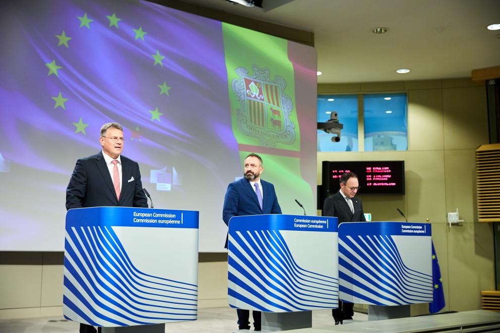 Press briefing by Maroš Šefčovič, Executive Vice-President of the European Commission, and the Heads of Government of San Marino and Andorra on the conclusion of the negotiations for an Association Agreement