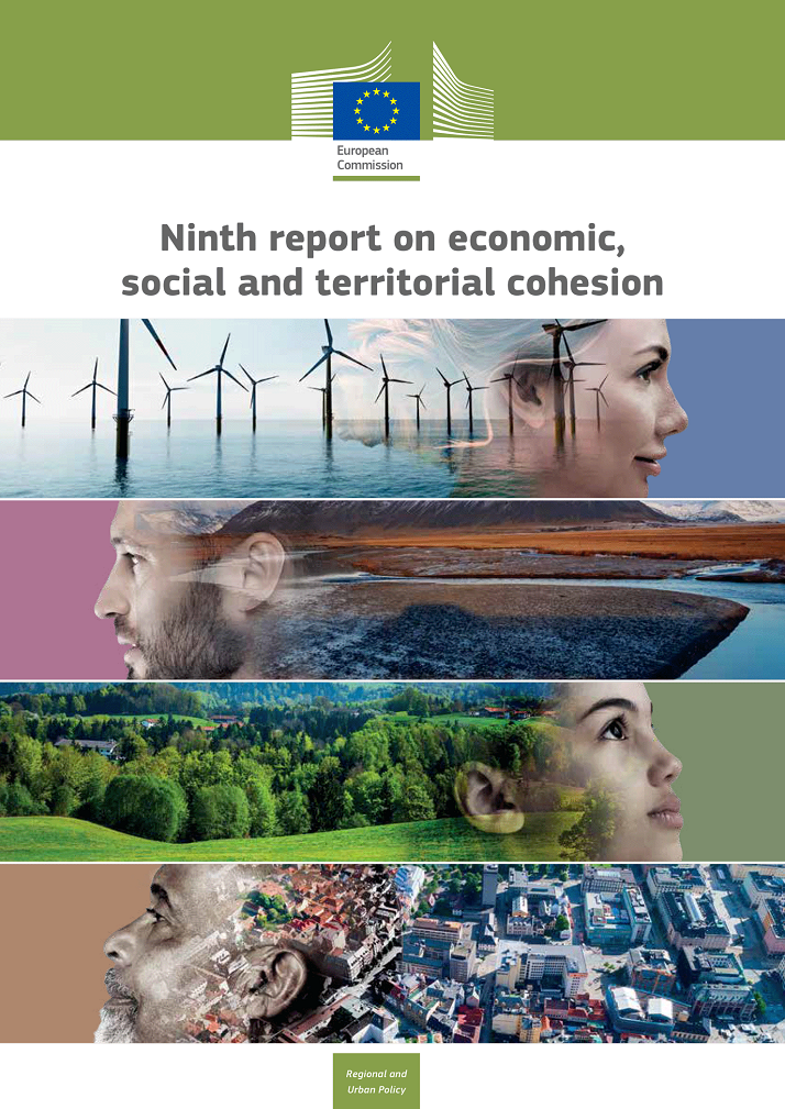 locandina con scritta in inglese 9 rapporto sulla coesione sociale e territoriale