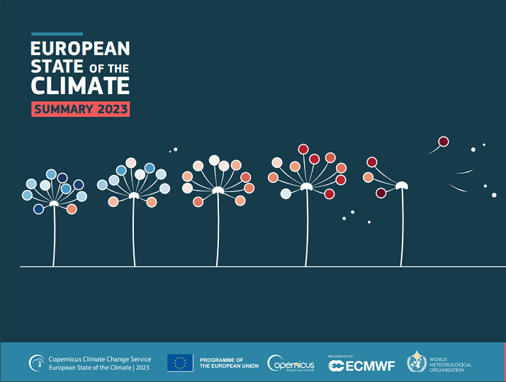 scritta in inglese report sullo stato del clima in Europa 2023