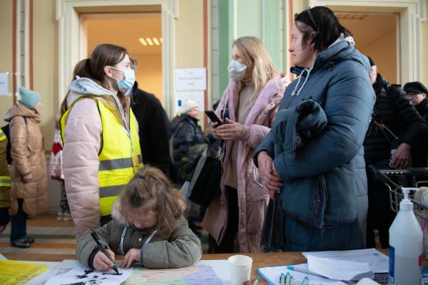 Reception points for Ukrainian refugees in Poland