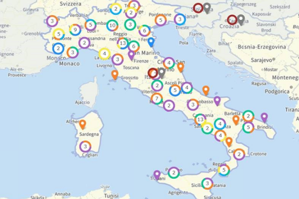 mappa statica  dell'Italia PNRR 