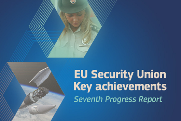 foto di  militari e scritta in inglese Unione della sicurezza settimo rapporto